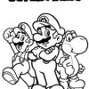 Coloriage Equipe De Tonerre Mario Et Luigi Yoshi - Jecolorie tout Dessin De Mario À Imprimer