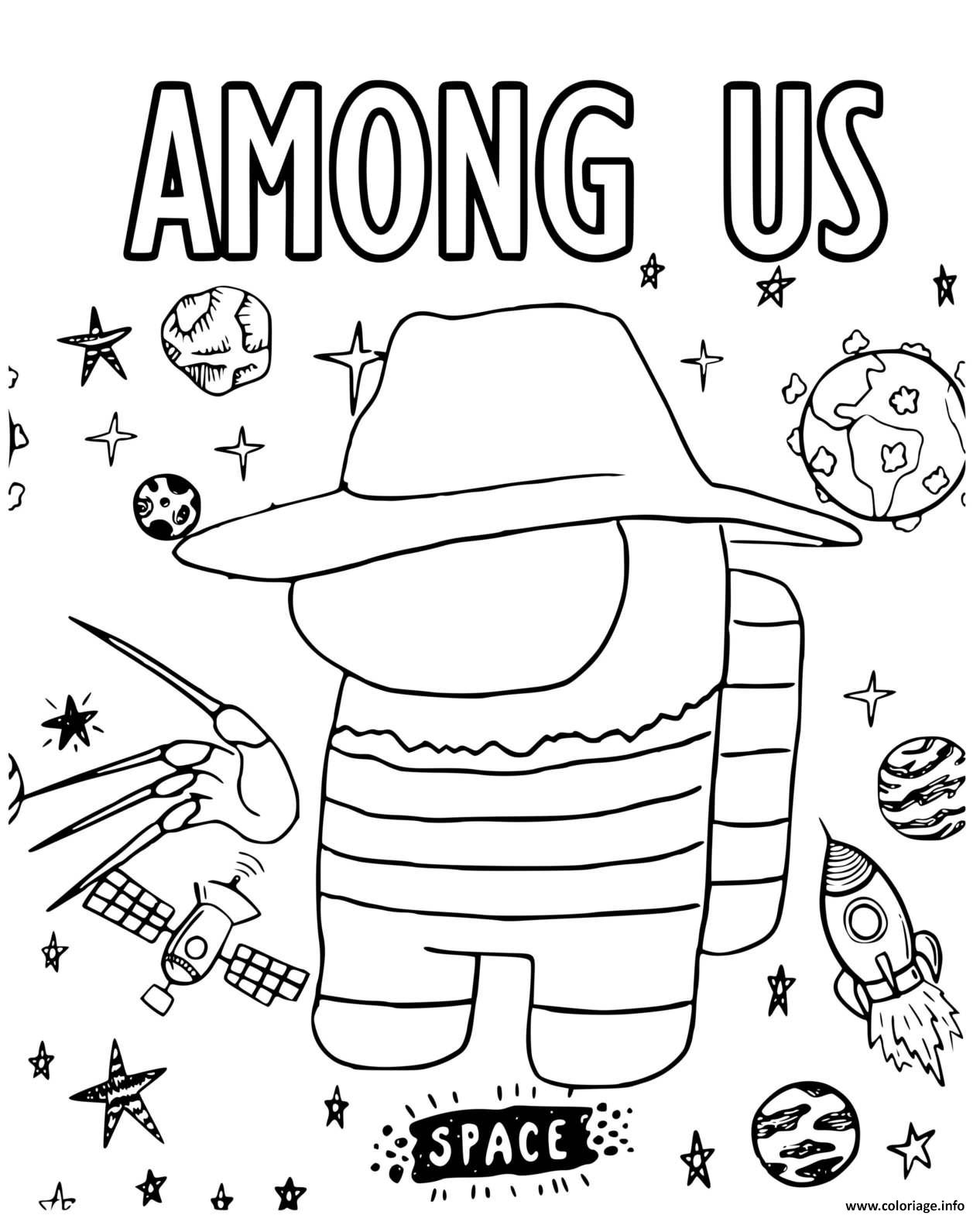 Coloriage Freddy Krueger Among Us Dessin Among Us À Imprimer concernant Among Us A Imprimer