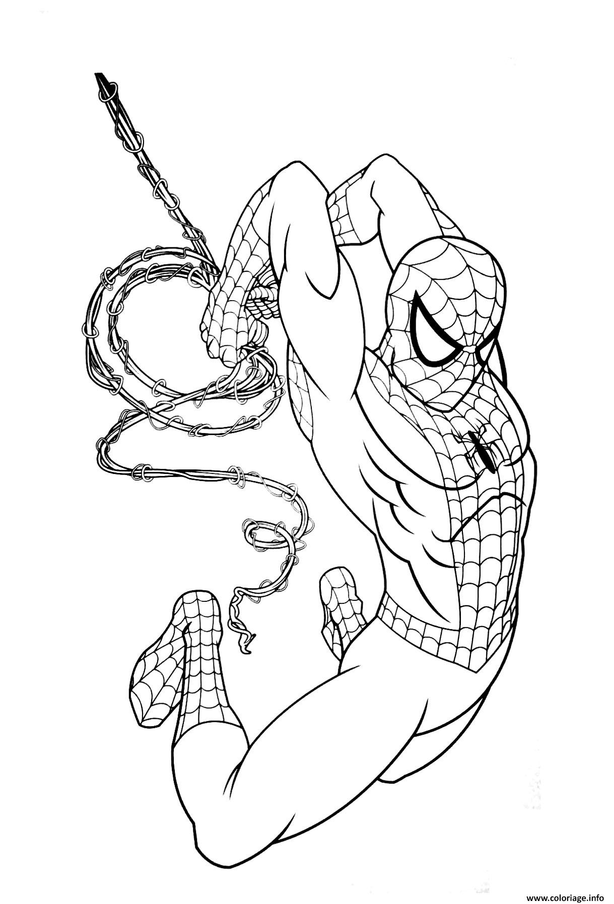 Coloriage Garcon Super Heros Marvel Spiderman Dessin Super Heros À Imprimer intérieur Dessin Spiderman À Colorier