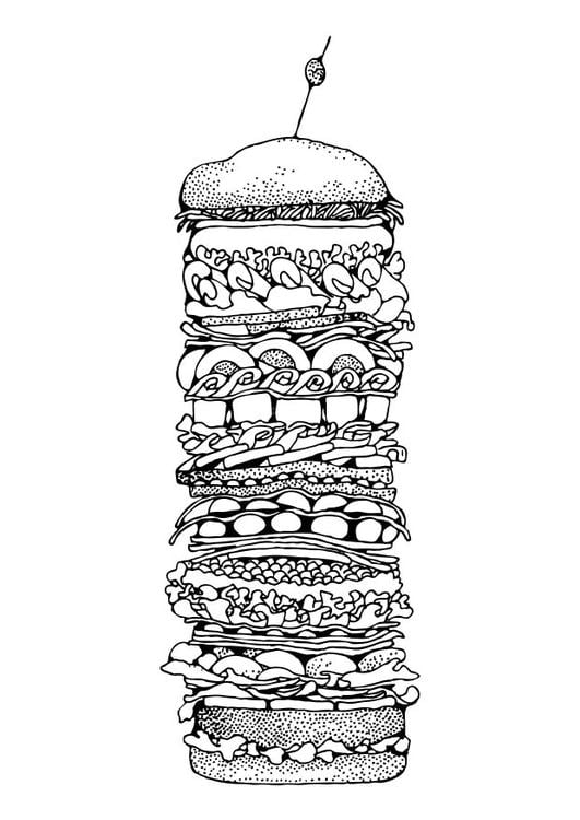 Coloriage Hamburger - Coloriages Gratuits À Imprimer - Dessin 17325 serapportantà Coloriage Hamburger Frite
