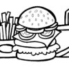 Coloriage Hamburger Et Restauration Rapide - Télécharger Et Imprimer dedans Coloriage Hamburger