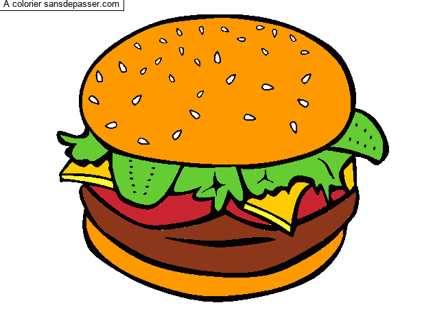 Coloriage Hamburger - Sans Dépasser avec Coloriage Hamburger Frite