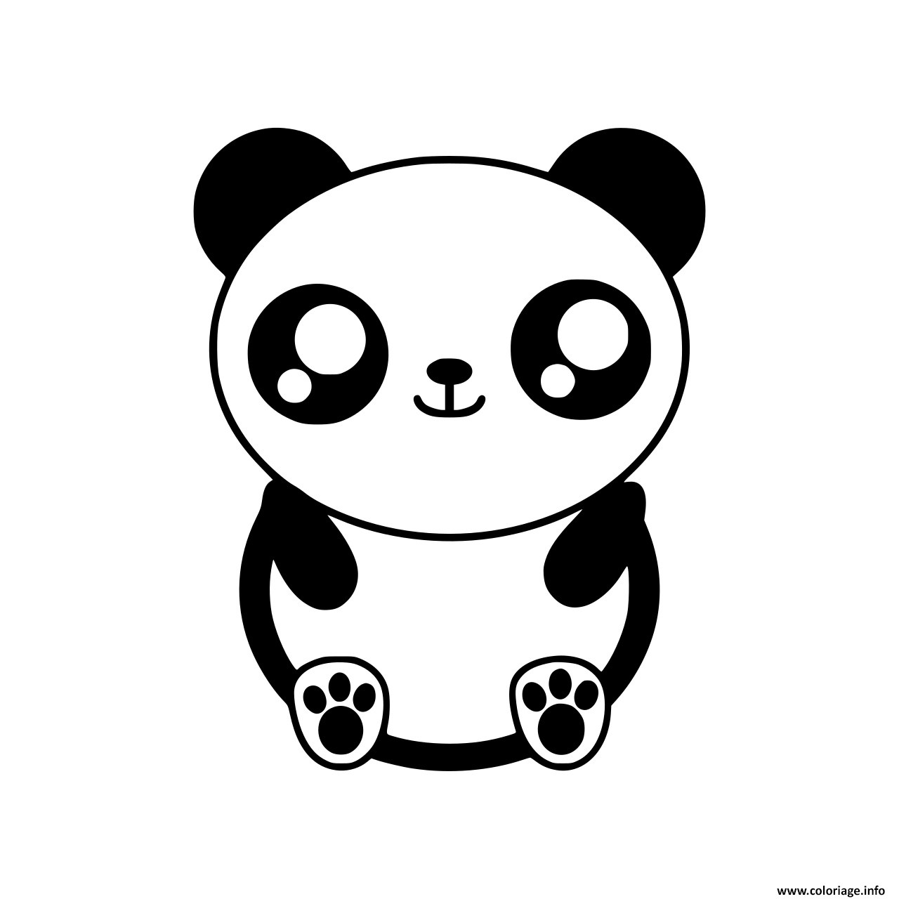 Coloriage Kawaii Panda Dessin Kawaii À Imprimer destiné Dessin Panda À Colorier