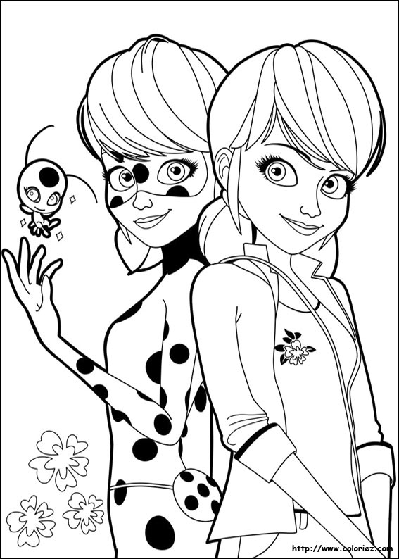 Coloriage - Ladybug Et Marinette pour Coloriage Miraculous Marinette Et Adrien