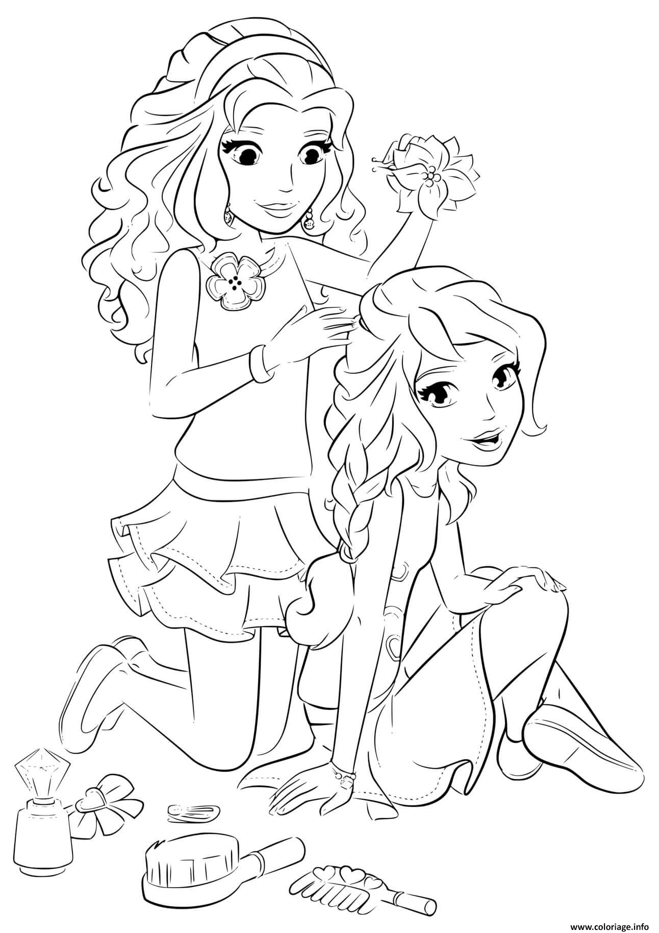 Coloriage Lego Friends Coiffure - Jecolorie pour Rainbow Friends Dessin A Imprimer