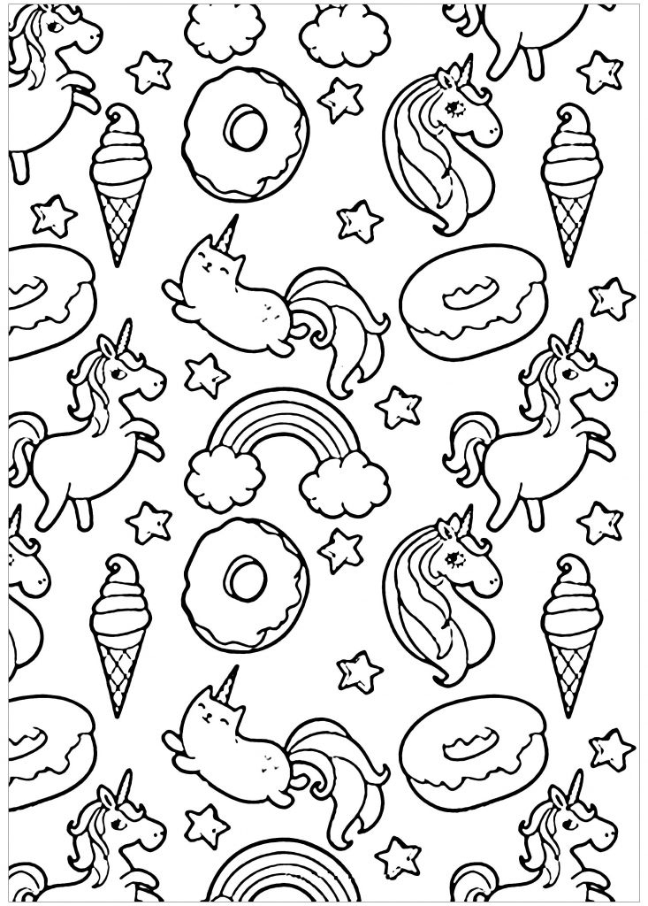 Coloriage Licorne Kawai Nouveau Images Pusheen Donuts Et Licornes serapportantà Coloriage Chat Licorne À Imprimer