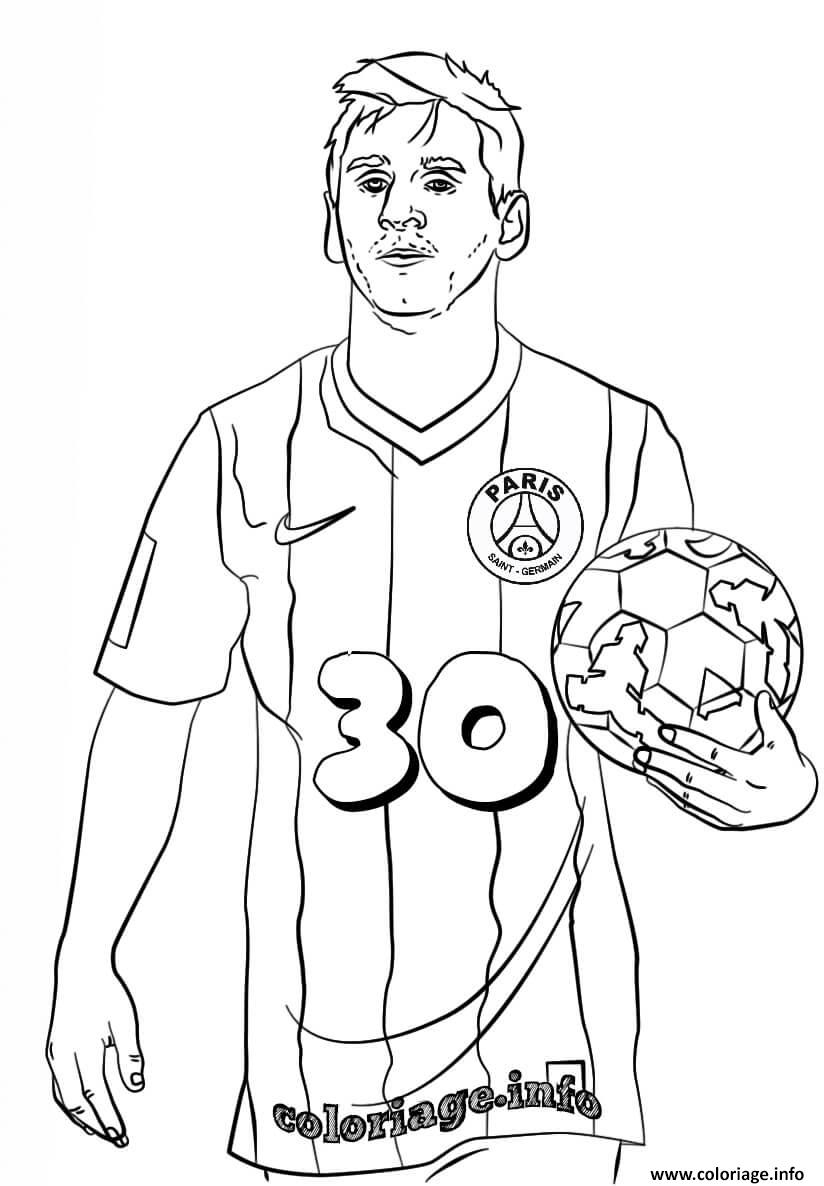 Coloriage Lionel Messi Psg Paris Saint Germain 30 - Jecolorie avec Logo Psg A Colorier