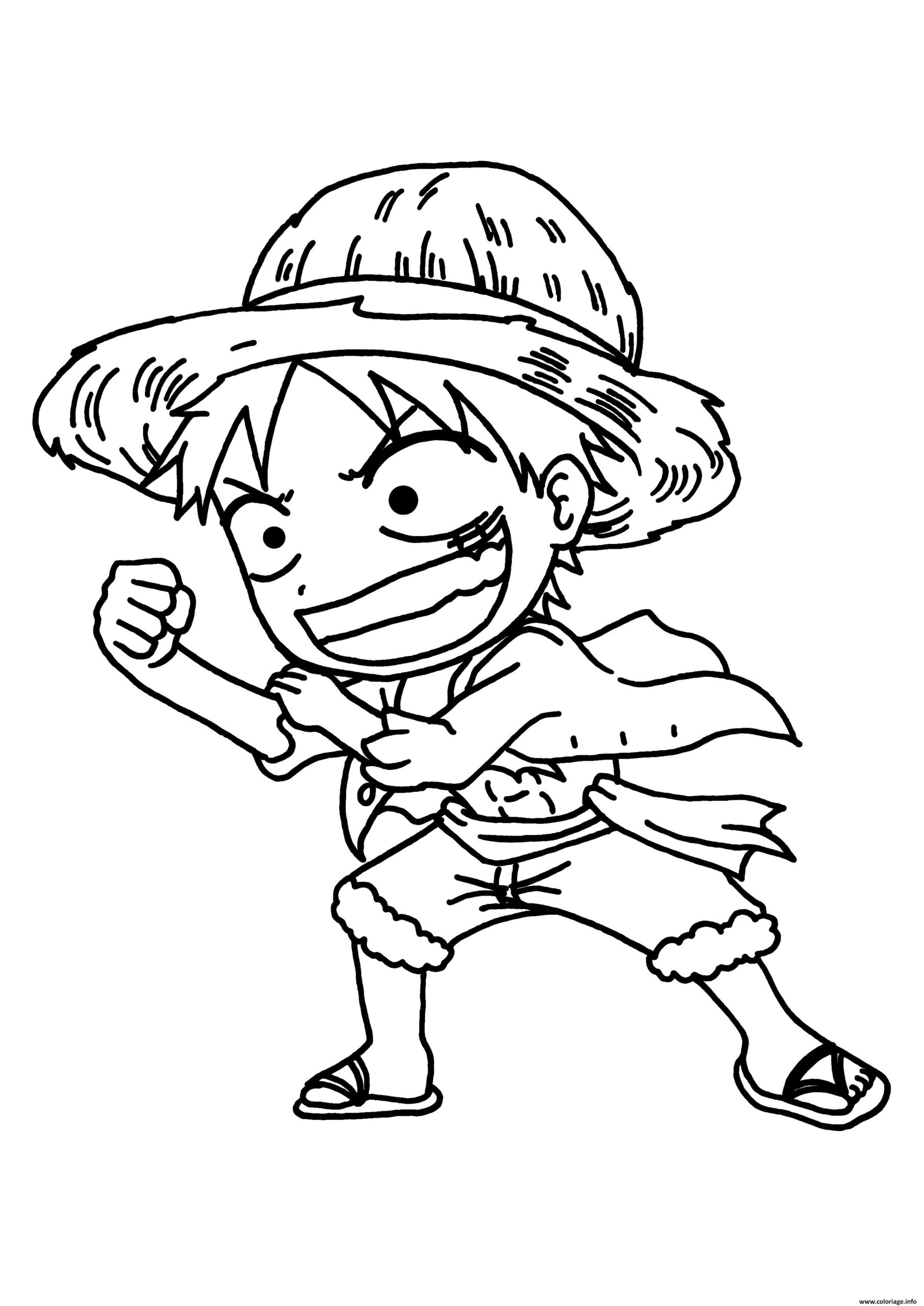 Coloriage Luffy Mini One Piece Manga - Jecolorie encequiconcerne Coloriage One Piece Luffy Gear 5