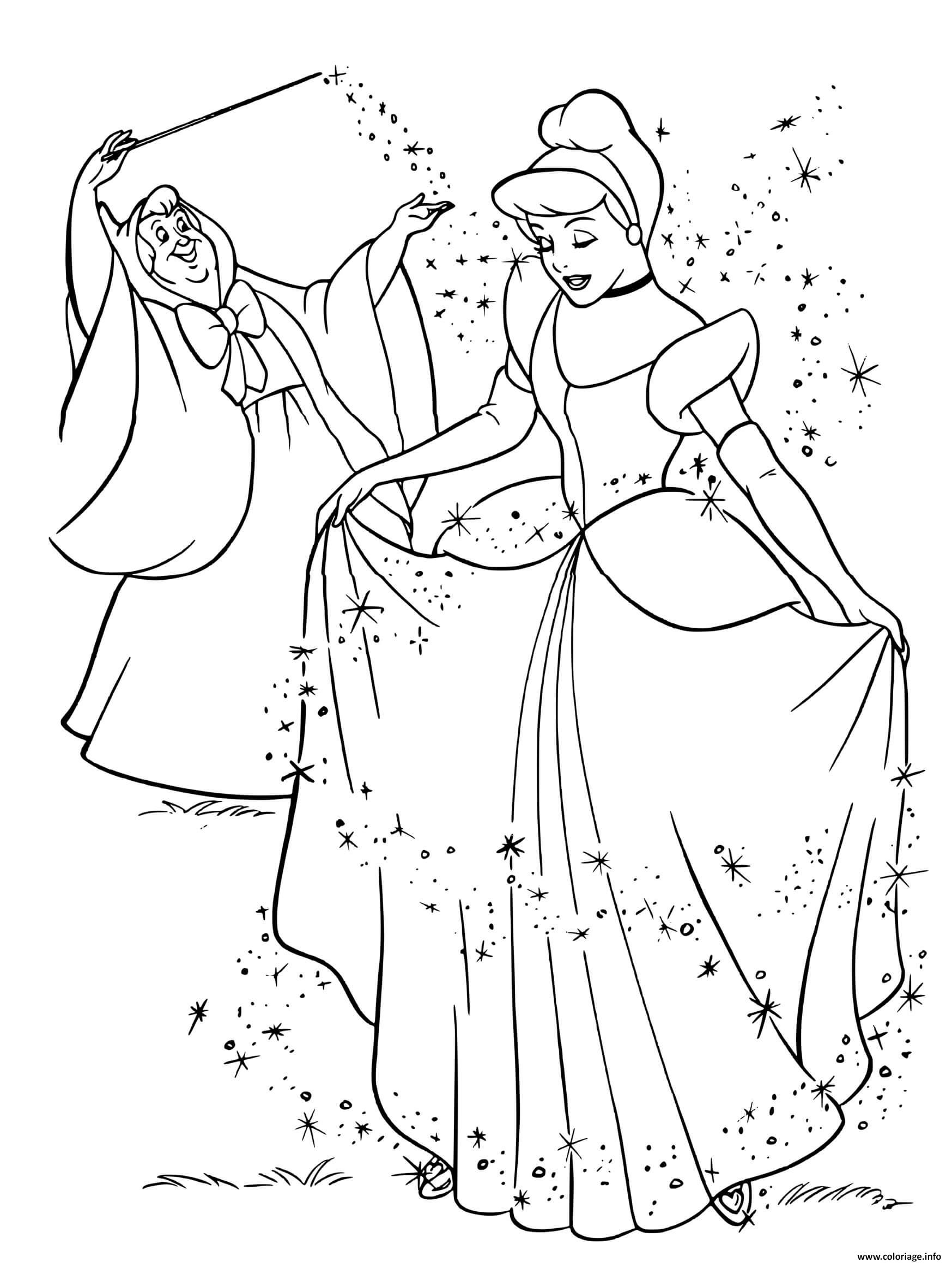 Coloriage Magie Du Bal Avec Princesse Cendrillon - Jecolorie tout Dessin Cendrillon
