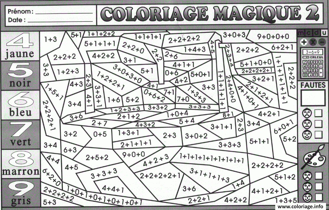 Coloriage Magique Addition 34 Dessin Magique À Imprimer concernant Coloriages Magiques Cm2 À Imprimer