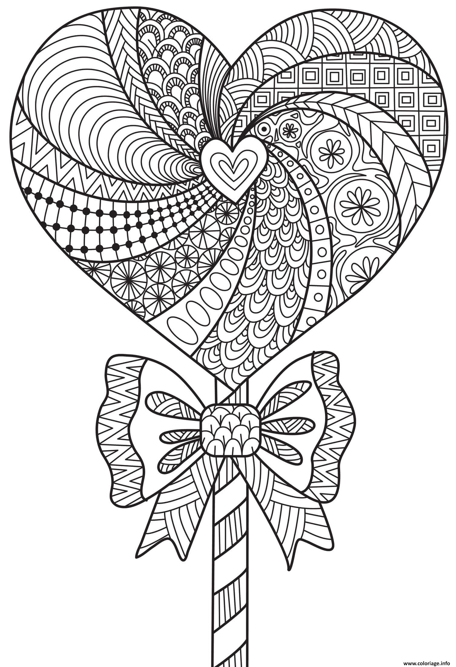 Coloriage Mandala Coeur Motifs Fleurs Adulte - Jecolorie avec Dessin À Imprimer Coeur