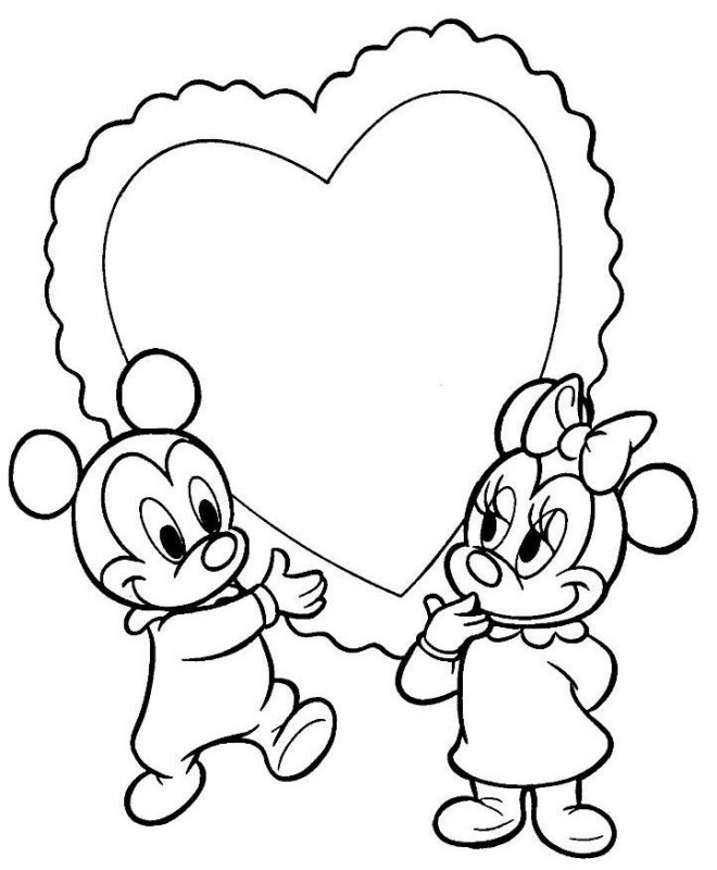 Coloriage Mickey Bébé Et Minnie Bébé dedans Mickey Et Minnie Coloriage