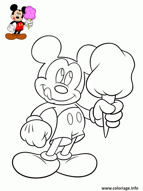 Coloriage Mickey Mouse Avec Une Delicieuse Creme Glace Dessin Mickey À avec Dessin A Imprimer Mickey