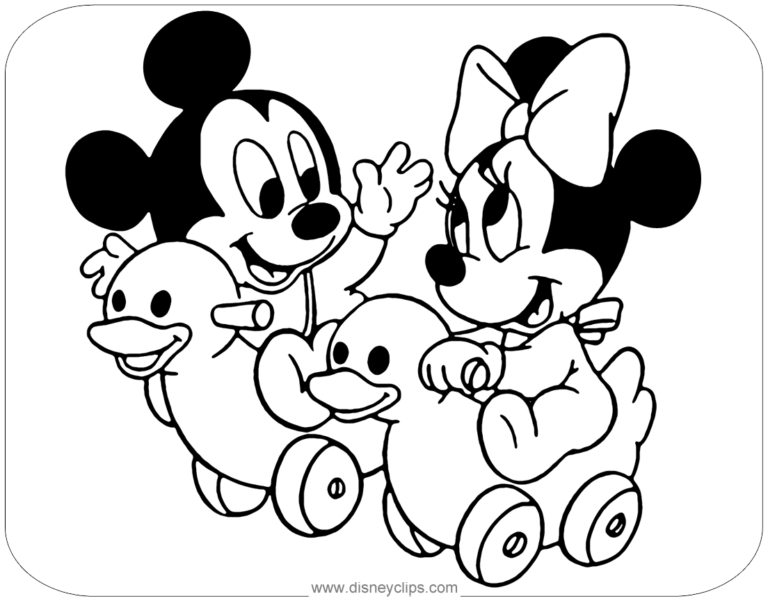 Coloriage Minnie - Coloriage Minnie Et Mickey Bébé A Imprimer intérieur Mickey Et Minnie Coloriage