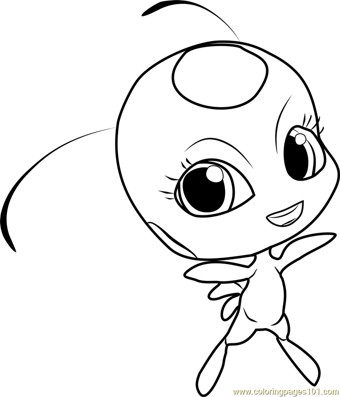 Coloriage Miraculous - Tikki Miraculous Coloriage intérieur Coloriage Miraculous