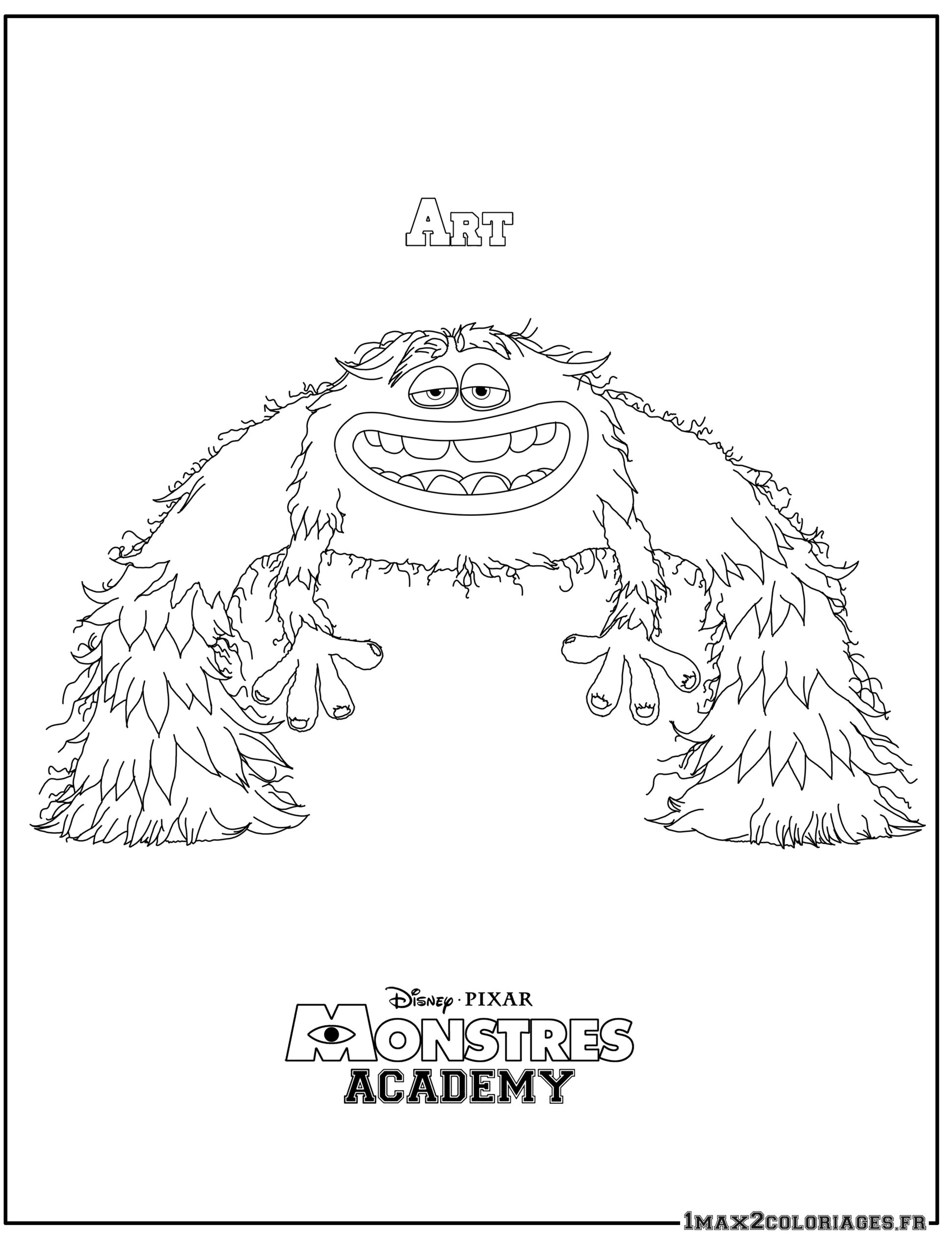 Coloriage Monstres Academy,Art Un Monstre Atypique A Imprimer En Ligne tout Coloriages Monstres