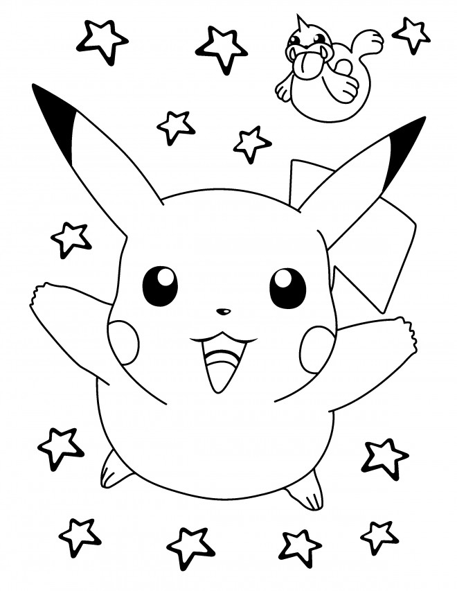 Coloriage Nintendo Pokémon Pikachu Dessin Gratuit À Imprimer tout Pokemon Pikachu Coloriage