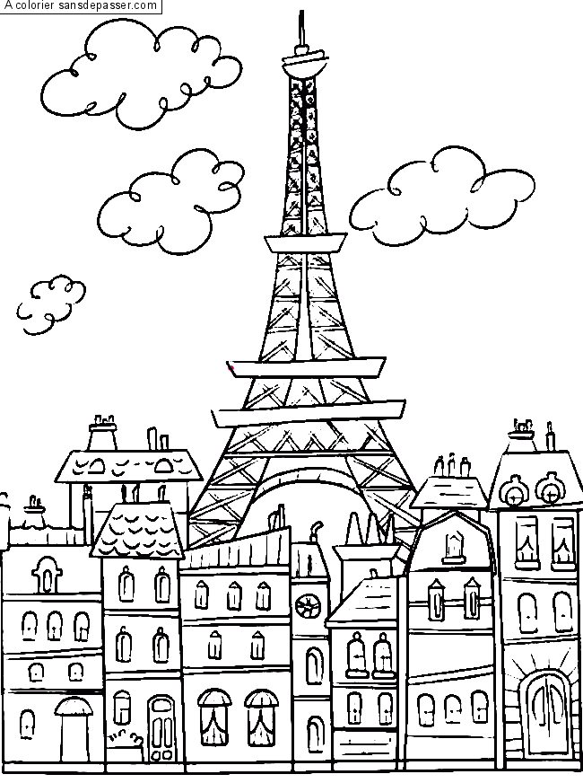 Coloriage Paris Par Un Invité | Coloring Pages, Coloring Books pour Coloriage Tour Eiffel À Imprimer