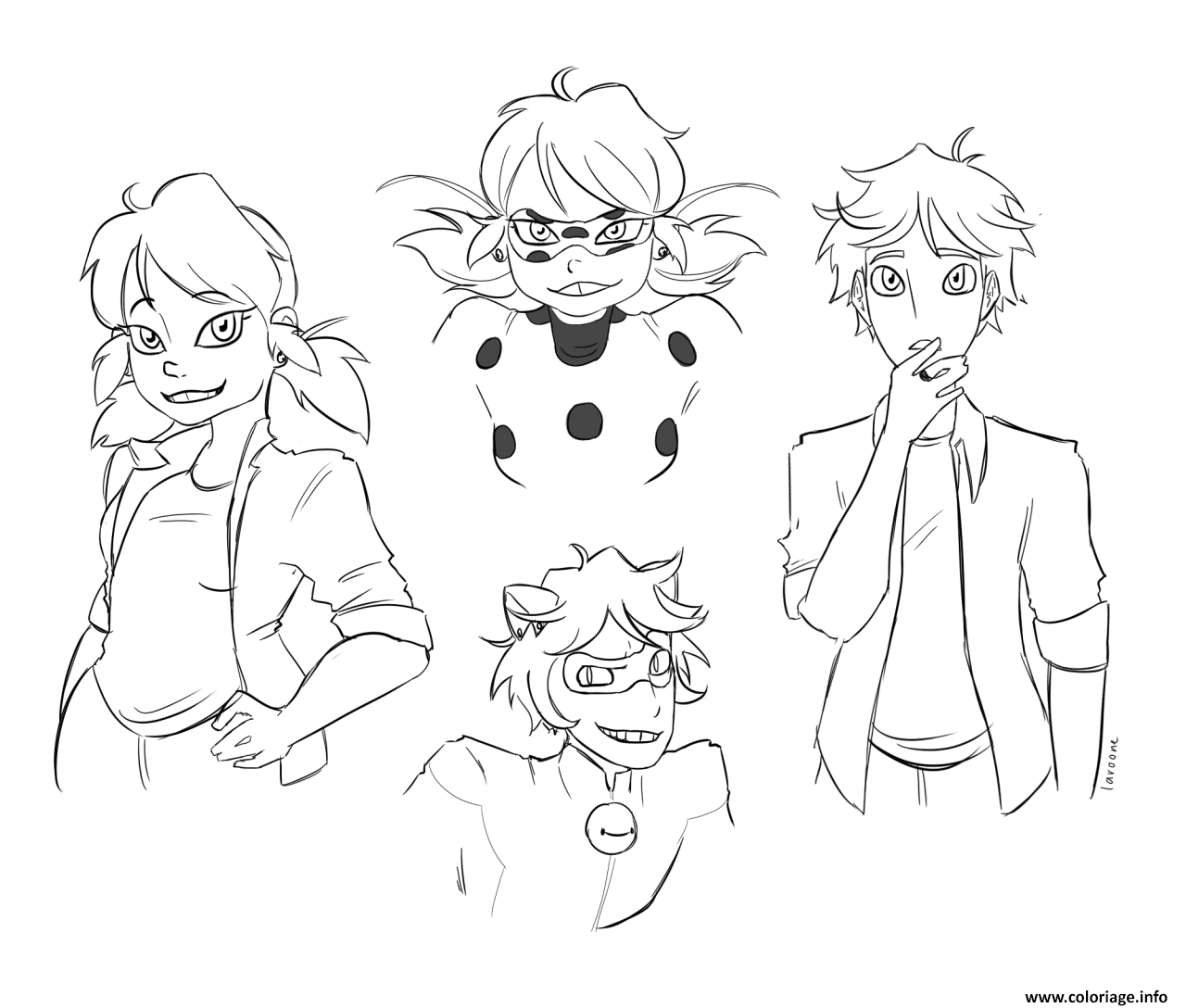 Coloriage Personnages Demiraculous Ladybug Chat Noir Dessin Ladybug destiné Chat Noir Coloriage