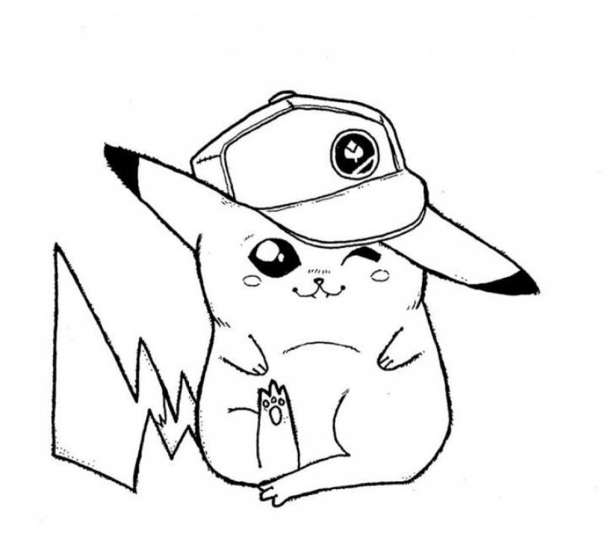 Coloriage Pikachu Sacha À Imprimer à Dessin De Pikachu À Imprimer