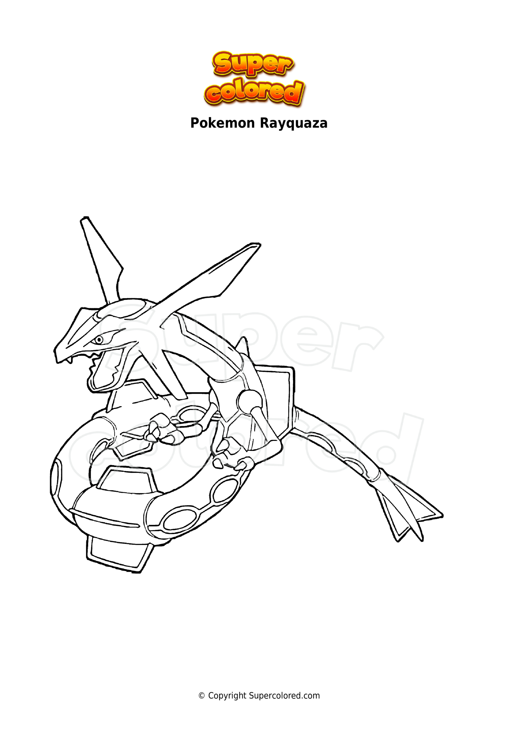 Coloriage Pokemon Rayquaza - Supercolored encequiconcerne Coloriage Rayquaza