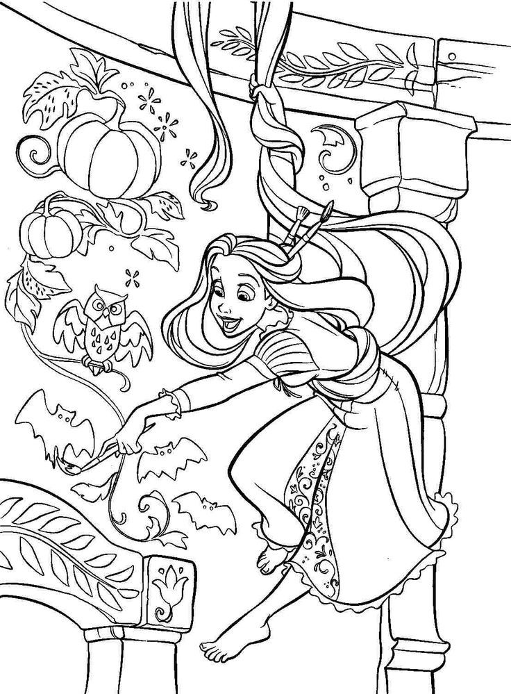 Coloriage Raiponce | Tangled Coloring Pages, Rapunzel Coloring Pages dedans Raiponse Coloriage