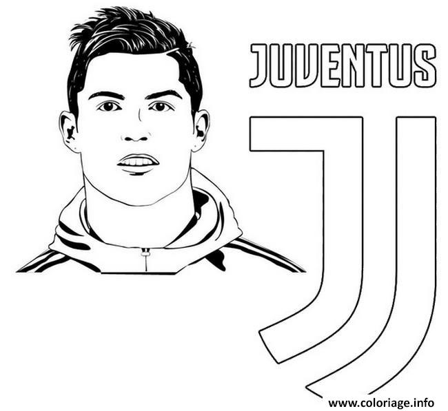 Coloriage Ronaldo Uefa Champions League Fc Juventus - Jecolorie à Dessin Ronaldo A Imprimer