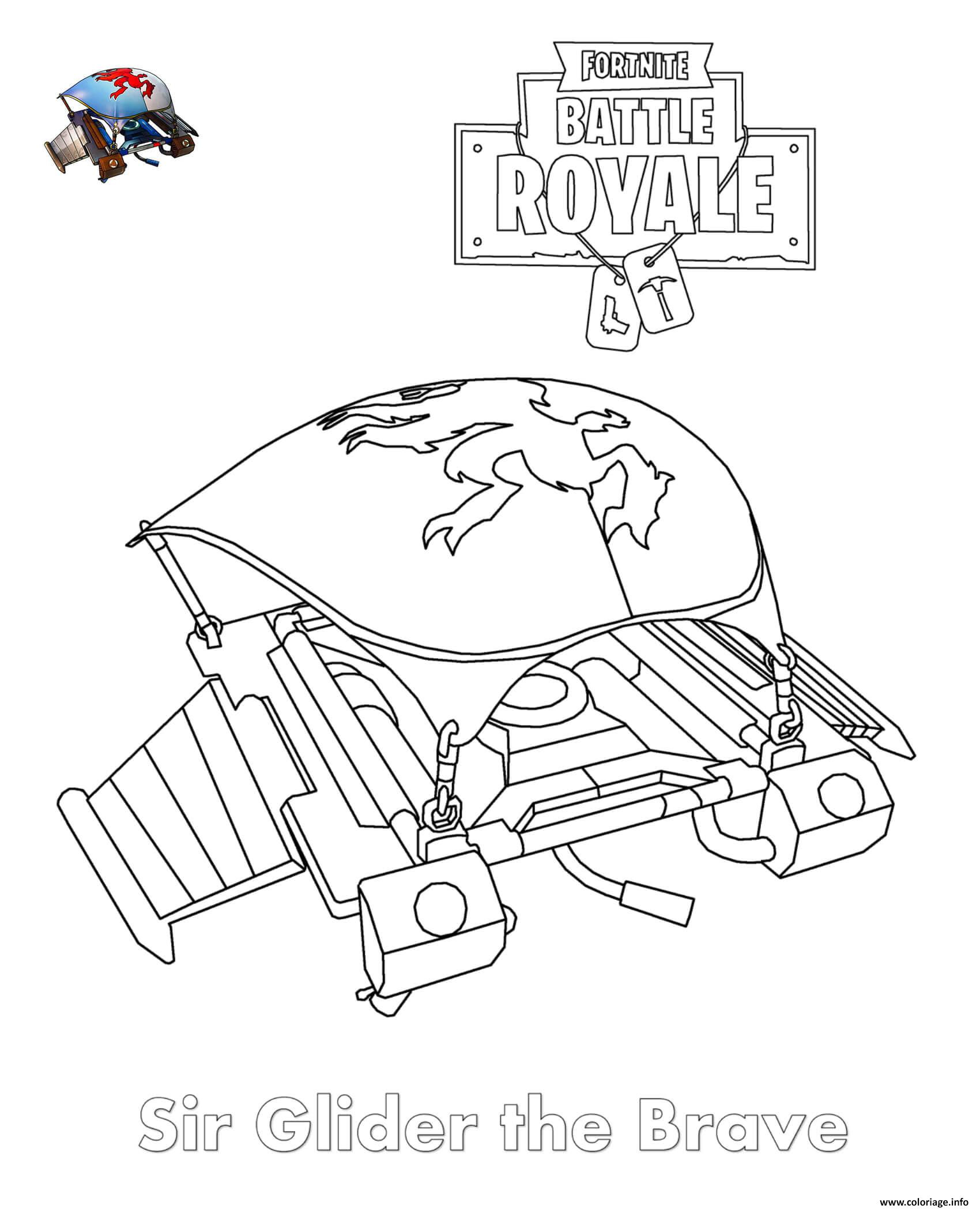 Coloriage Sir Glider The Brave Fortnite - Jecolorie intérieur Coloriage Fortnit