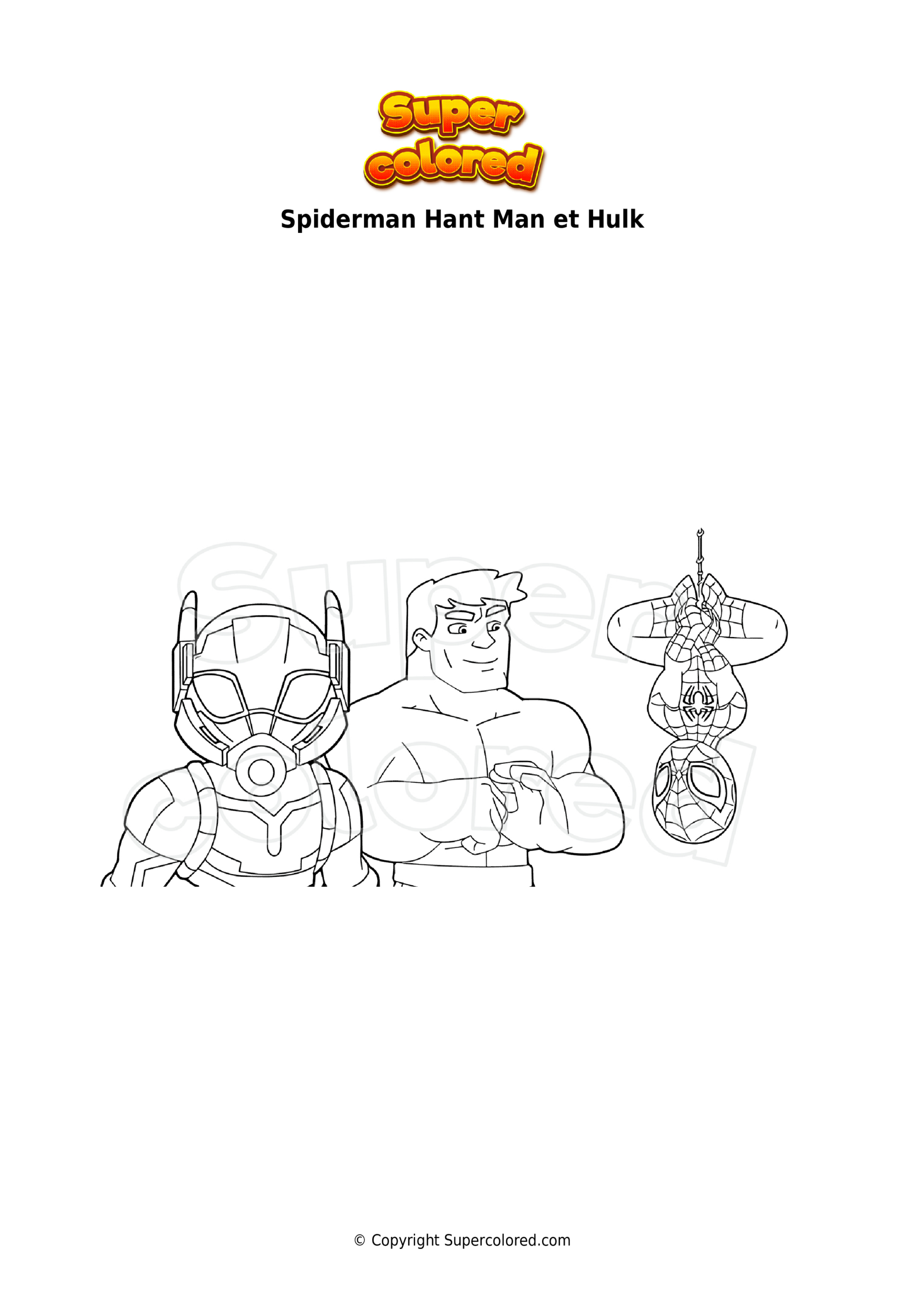 Coloriage Spiderman Hant Man Et Hulk - Supercolored à Dessin À Imprimer Hulk Et Spiderman
