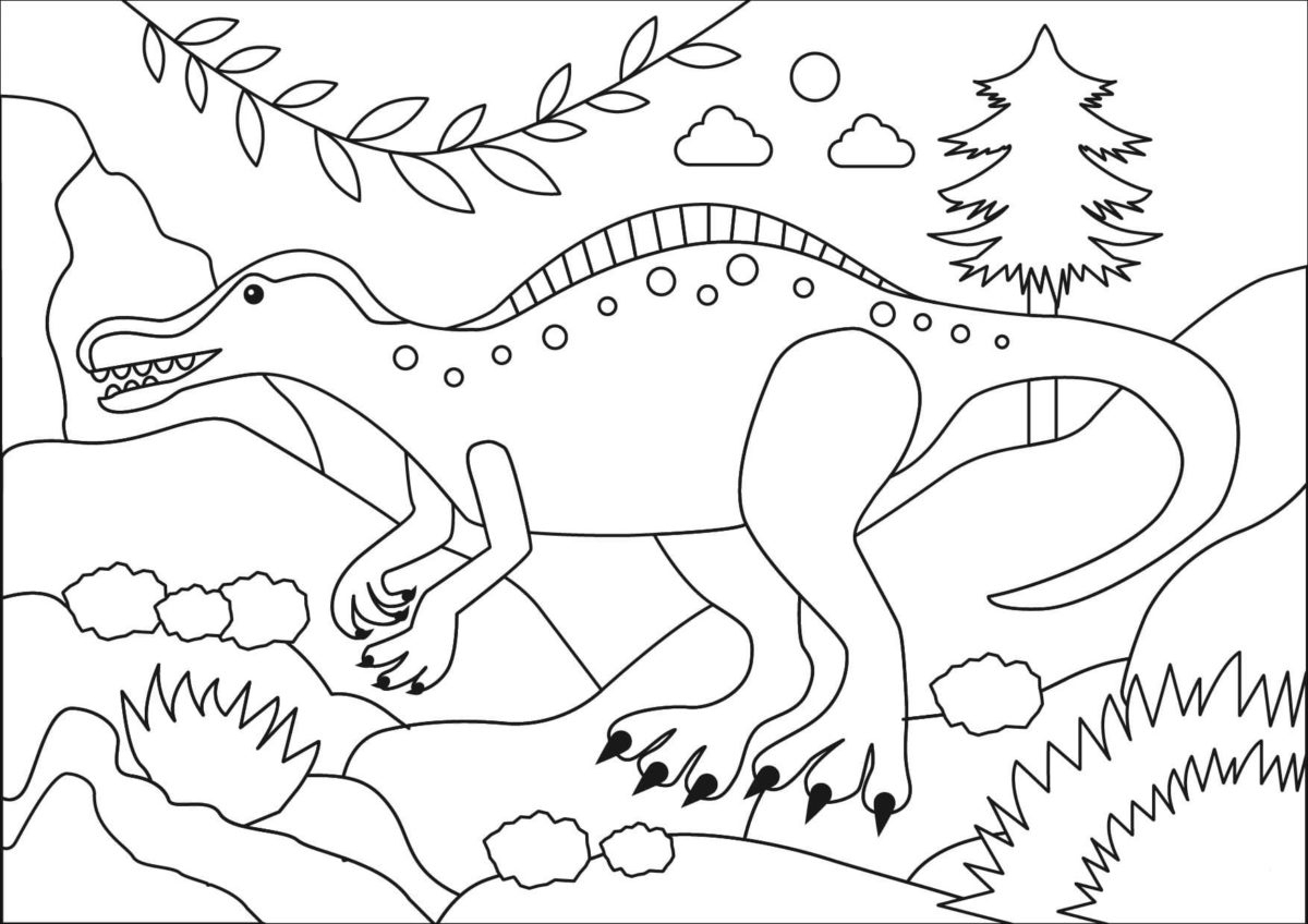 Coloriage Spinosaurus. Téléchargez Ou Imprimez Gratuitement avec Coloriage Spinosaurus