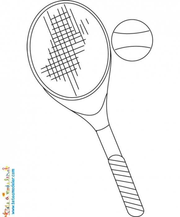 Coloriage Tennis Balle Et Raquette Dessin Gratuit À Imprimer tout Coloriage Tennis