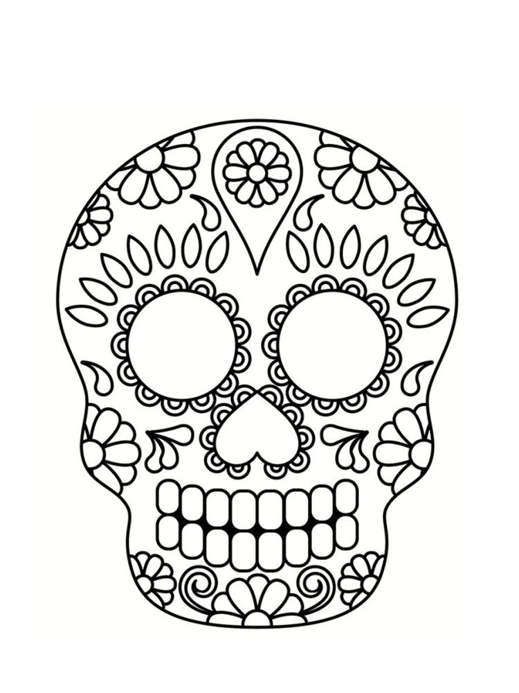 Coloriage Tête De Mort Mexicaine : 20 Dessins À Imprimer Sugar Skull encequiconcerne Coloriage Squelette À Imprimer