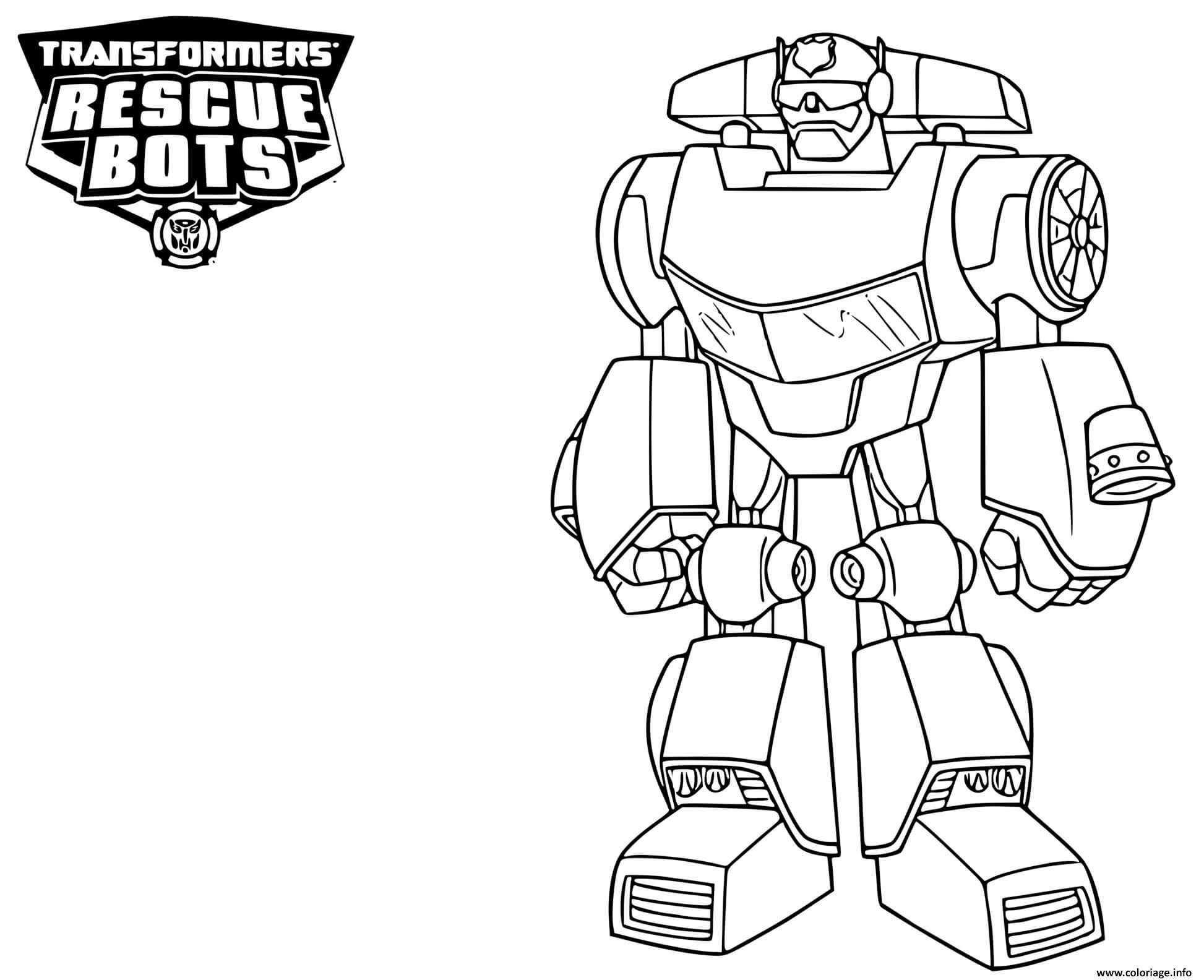 Coloriage Transformers Rescue Bots Chase Dessin Transformers À Imprimer avec Dessin Transformers