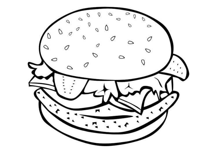 Coloriage Un Hamburger - Coloriages Gratuits À Imprimer - Dessin 10108 avec Coloriage Hamburger Frite
