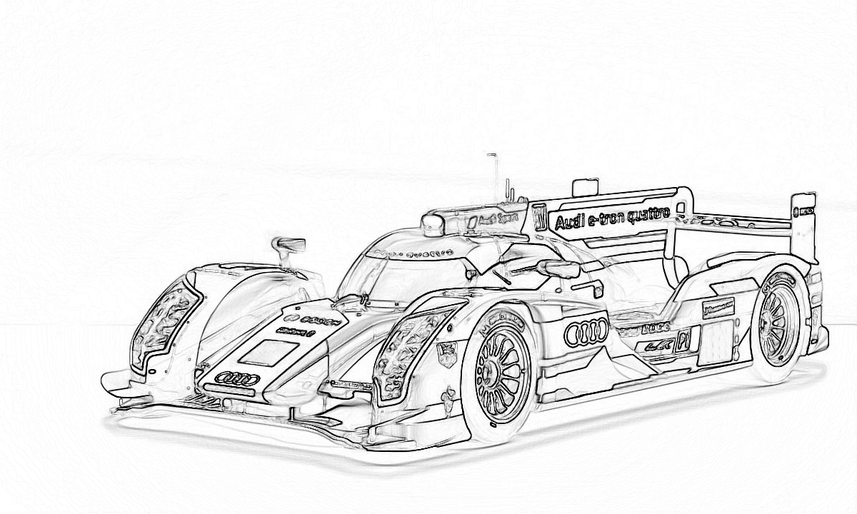 Coloriage Voiture De Course 24H Du Mans - Coloriage.eu pour Coloriage Voiture De Course Porsche