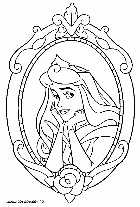 Coloriages De La Belle Au Bois Dormant De Walt Disney - Portrait De La destiné Princesse Aurore Dessin Couleur