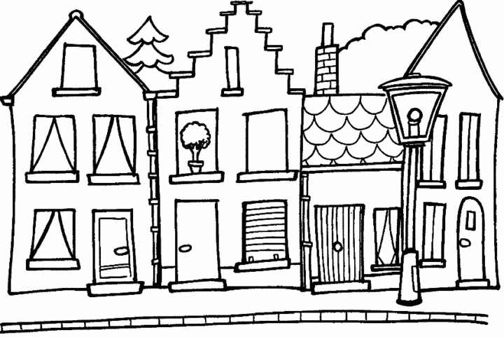 Coloriages De Maison intérieur Coloriage Villa