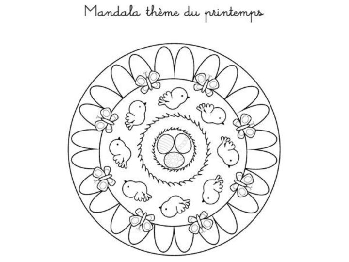 Coloriages De Printemps : Le Mandala à Coloriage Mandalas Printemps