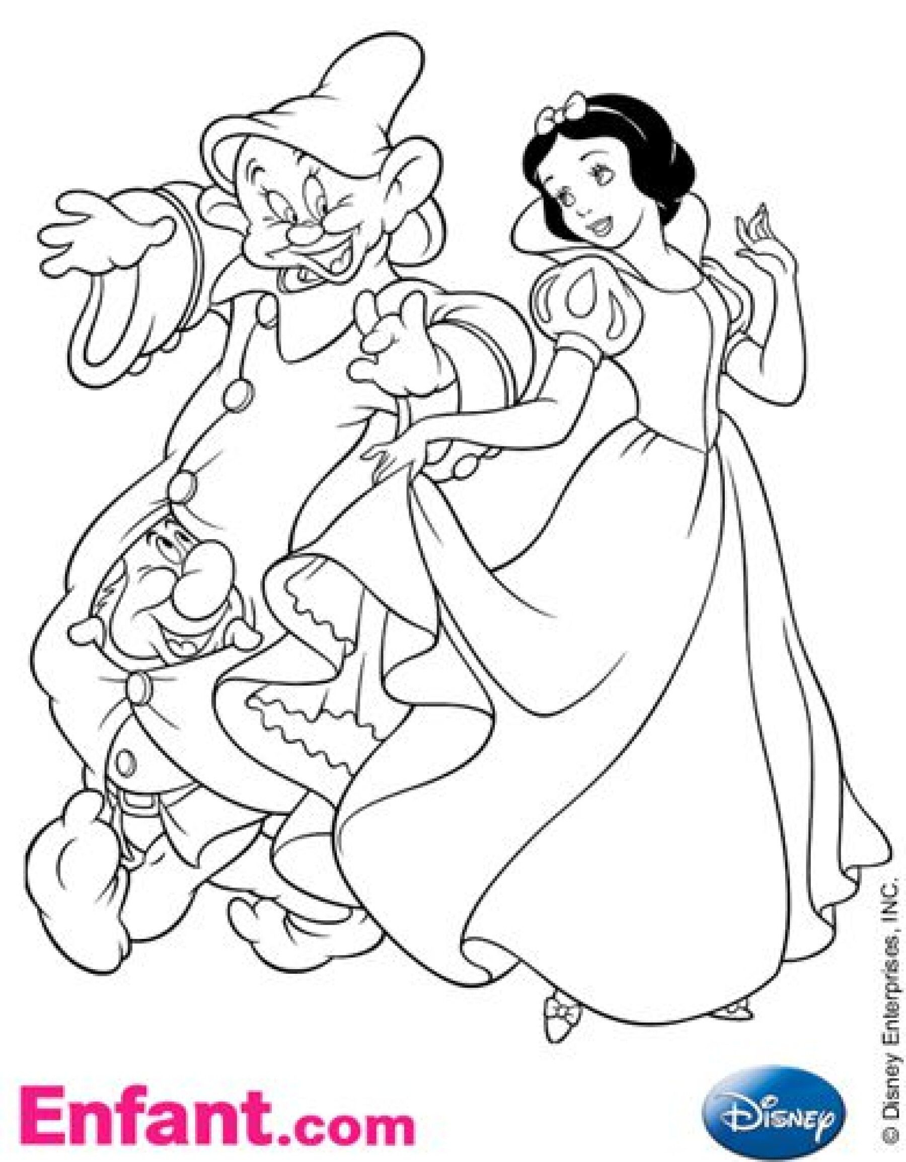 Coloriages Disney : Blanche-Neige Et Les 7 Nains serapportantà Coloriage Blanche Neige
