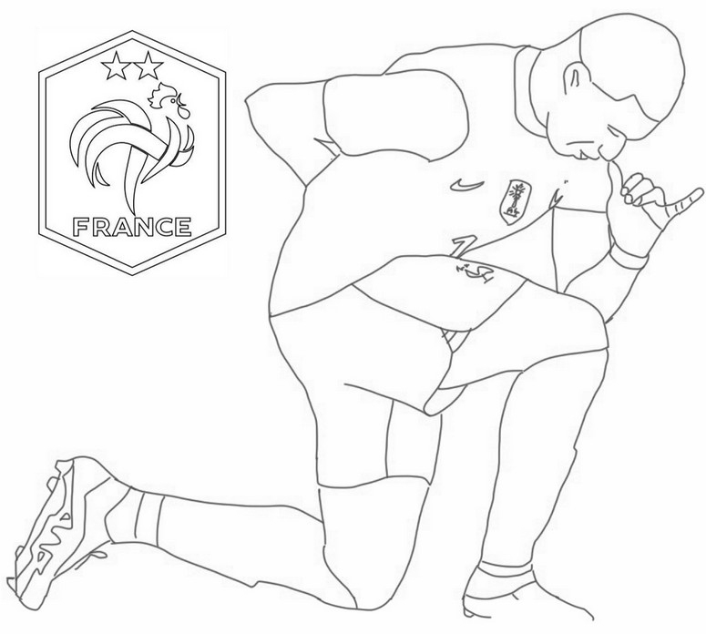 Coloring Page Fifa World Cup 2022 : Kylian Mbappé 53 à Dessin Mbappe À Imprimer