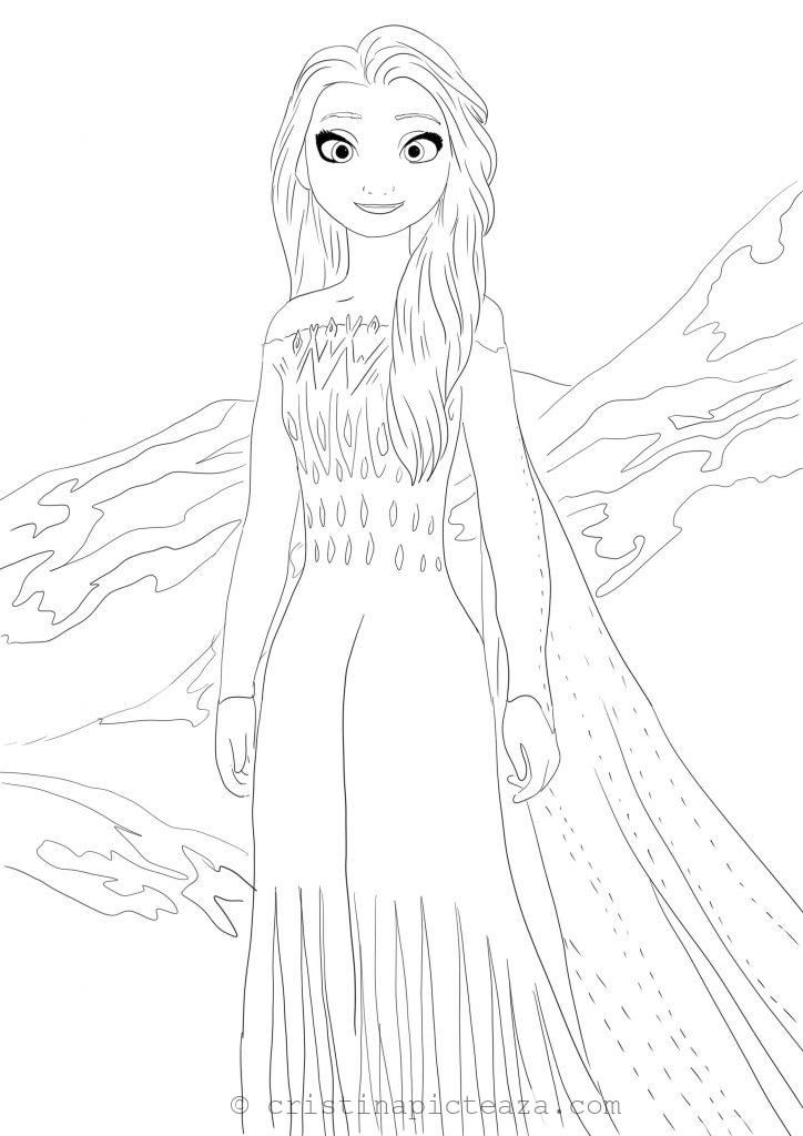 Coloring Pages With Elsa In A White Dress - Coloring Sheets With Elsa concernant Elsa Dessin A Imprimer