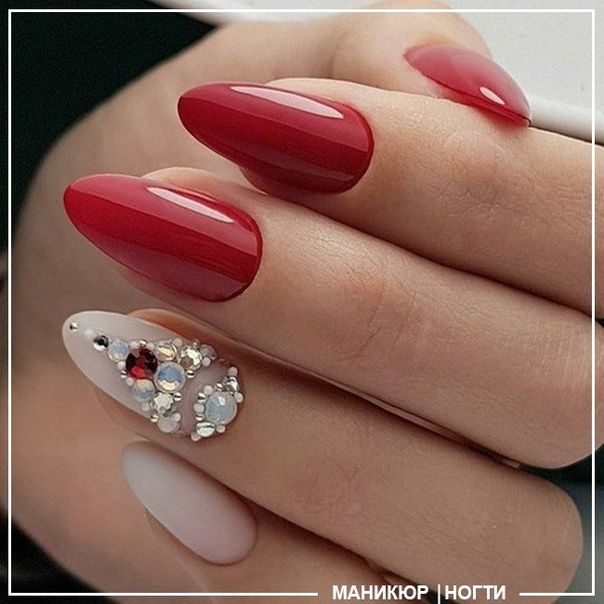Маникюр | Ногти | Elegant Nails, Nails, Winter Nails à Ongle En Gel Rouge