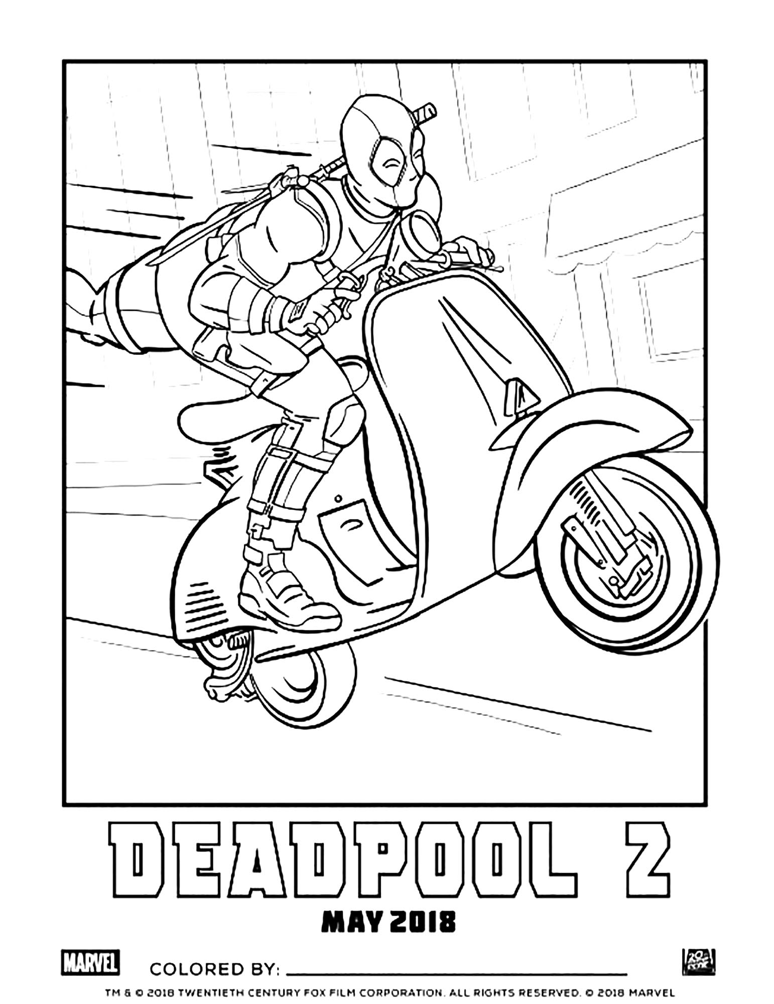 Deadpool 2 À Colorier - Coloriage Deadpool Pour Enfants serapportantà Coloriage Deadpool