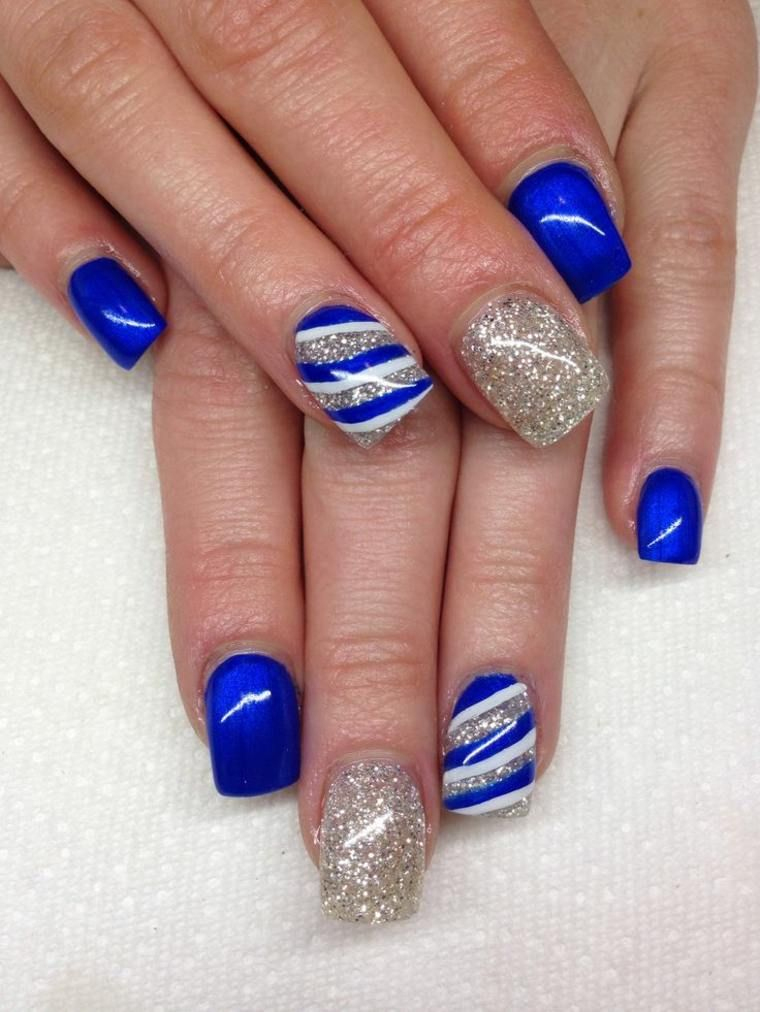 Déco Ongles Gel Idée Vernis Bleu | Blue Gel Nails, Blue Nails, Prom Nails avec Ongle Bleu Nuit