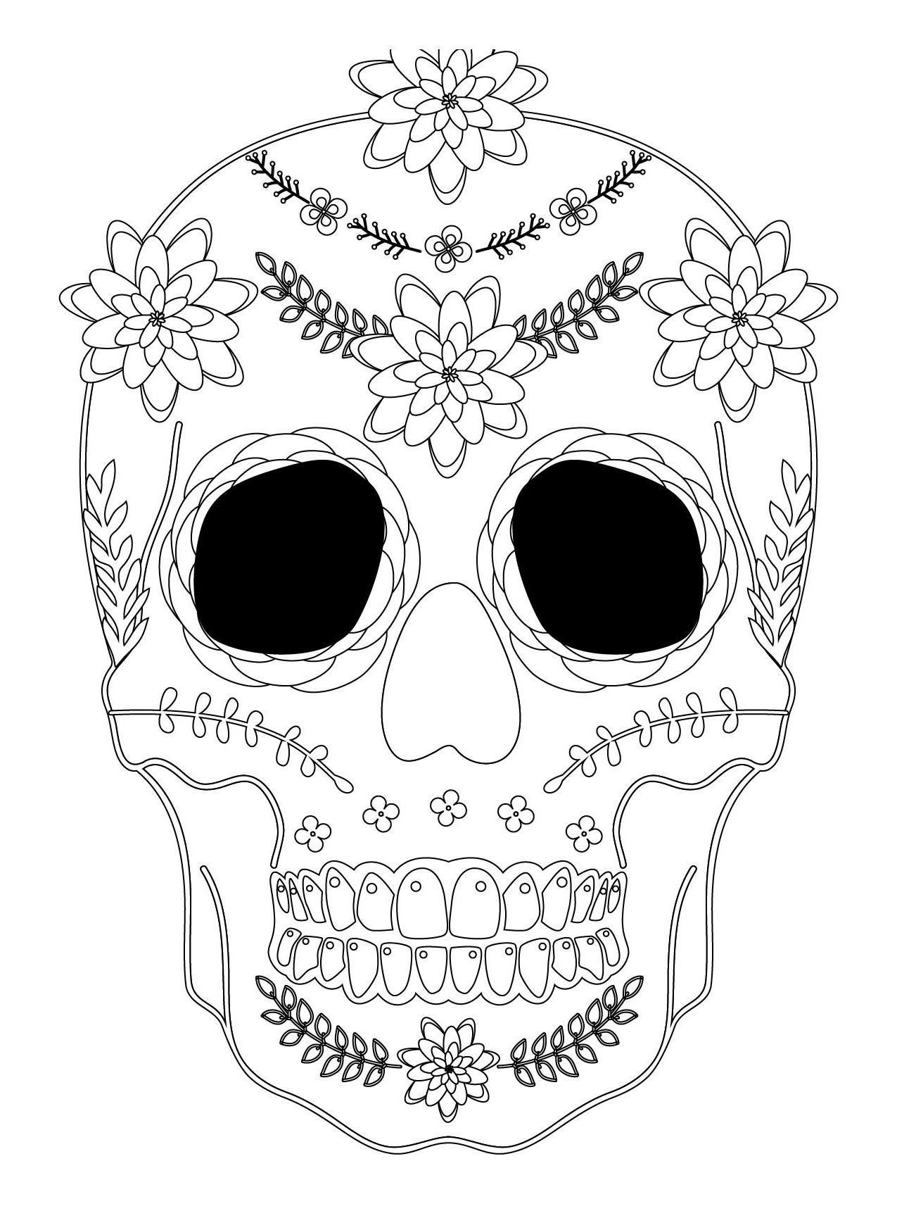 Dessin D'Halloween Qui Fait Peur Impressionnant Images Sugar Skull destiné Coloriage Qui Fait Peur