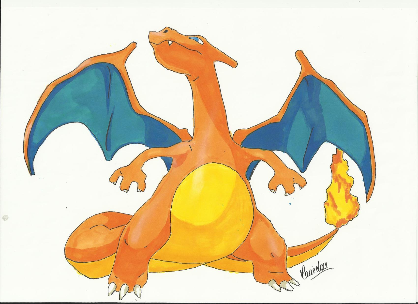 Dessin Pokémon Dracaufeu - Coloriage - Mega-Dracaufeu Y - Digitalsundae intérieur Dracaufeu Dessin A Imprimer
