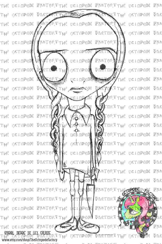 Dibujo Miercoles Addams Para Colorear destiné Coloriage Mercredi Addams À Imprimer