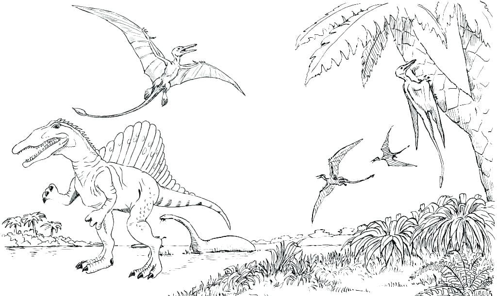 Disegni Da Colorare Di Spinosaurus. Scarica O Stampa Gratuitamente destiné Coloriage Spinosaurus