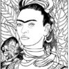 Disegno Kahlo-Autoritratto Misti Da Colorare | Dipingere Idee, Arte tout Coloriage Frida Kahlo