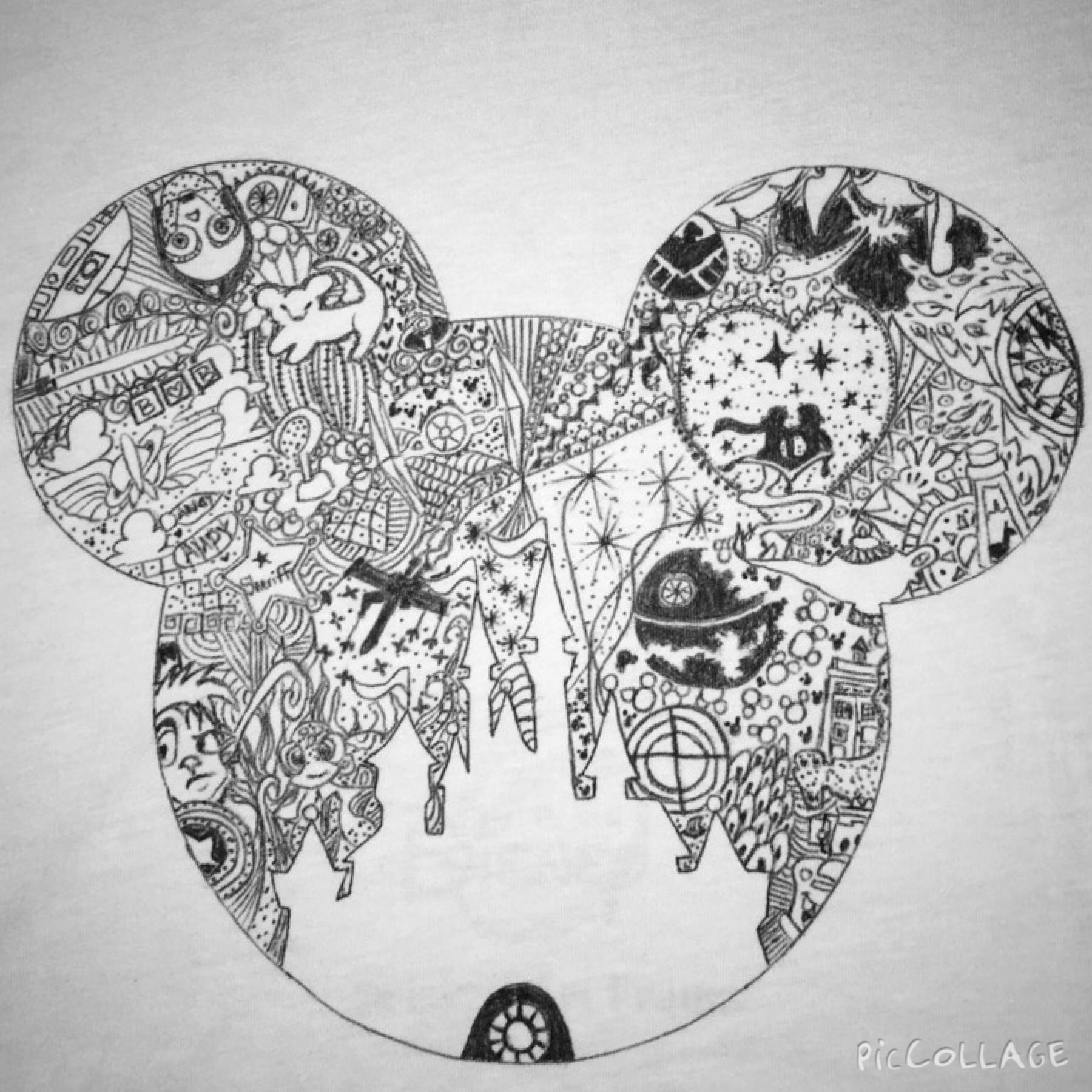 Disney Universe Zentangle Shirt. I Made This One For My Boyfriend. A encequiconcerne Mandala Disney À Imprimer